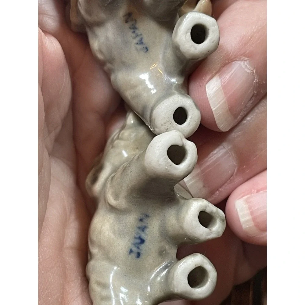 Miniature Gray Elephants Porcelain Set of 4  Made In Japan